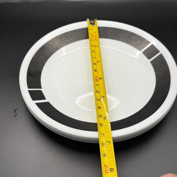 Corelle Urban Black Pattern Bread Plates Set Of 5 6.75" Retired Made In USA - Picture 3 of 4